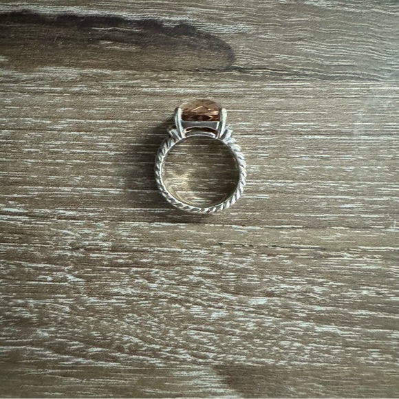 David Yurman Wheaton Morganite Diamond Ring In Sterling Silver - Picture 4 of 6